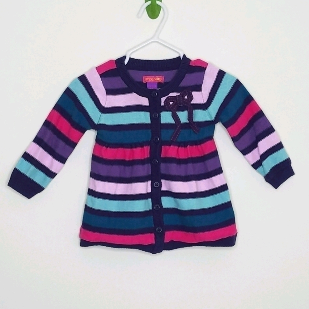 Greendog Knit Sweater Cardigan Stripe 3-6m